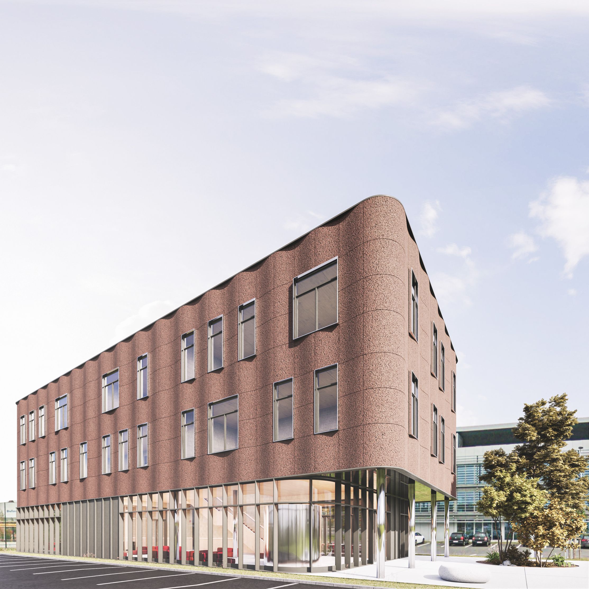 Vue du projet Digital Factory La Louvière, transformation architecturale par p.HD